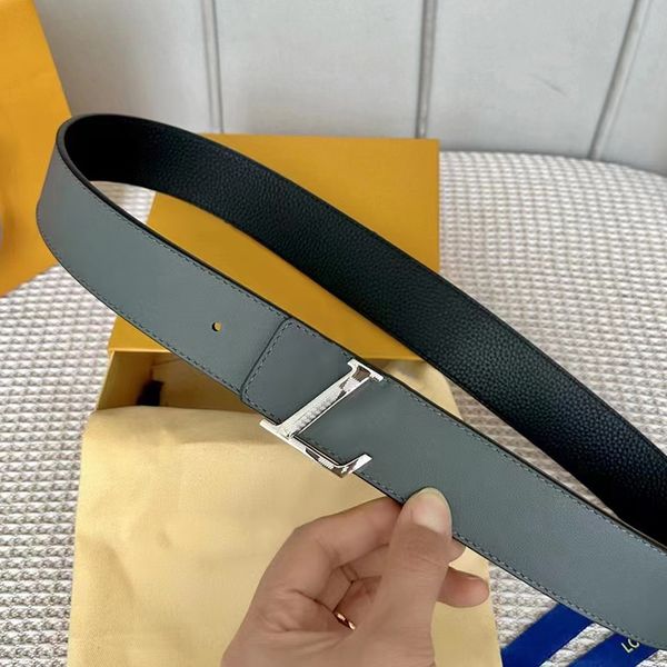 

fashion gold silver letters buckle belt highly quality man woman belt black gray bottom double-sided adjustable waistband 4.0cm width 100-12, Black;brown