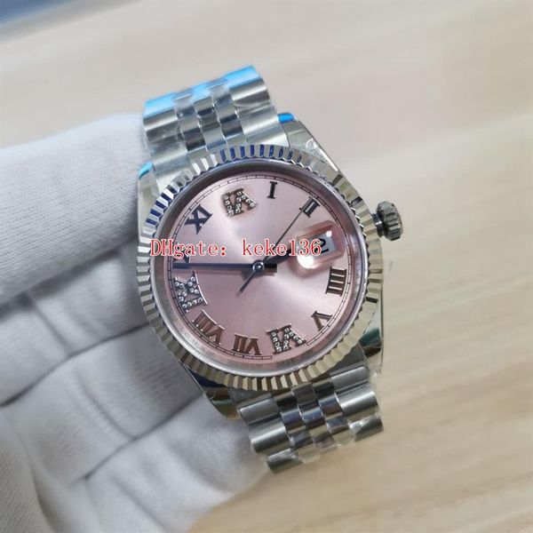 

bp maker version watches 316l steel ladies 36mm 126234 126234-0031 roman diamond 2813 movement mechanical automatic watch wome229c, Slivery;brown