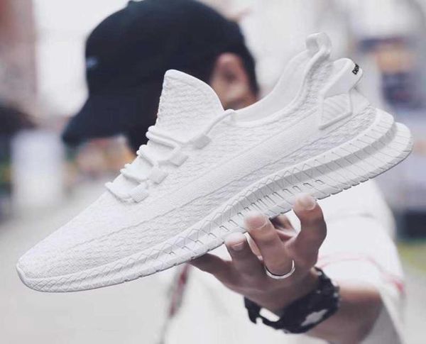 

men fashion sneakers mesh breathable running shoes light soft sole nonslip comfortable athletic white color male jogging shoes h02916901, Black
