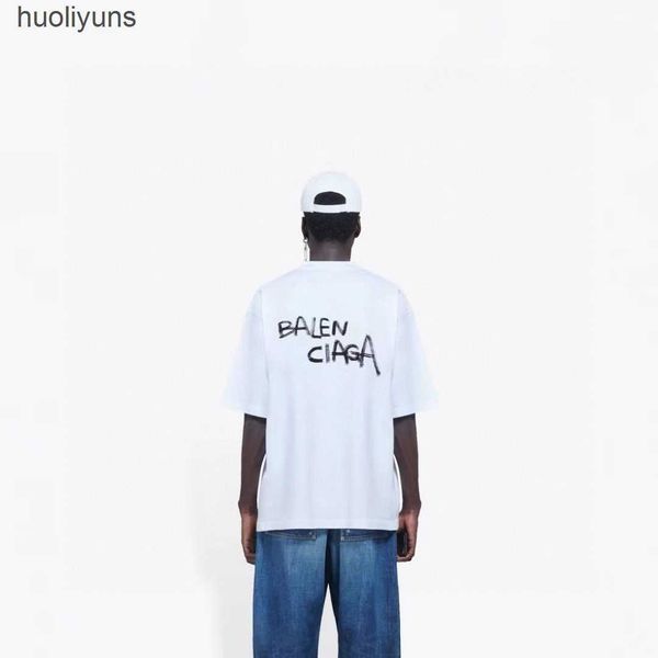 

t shirts 2023 mens fashion balencg tee paris home letter graffiti pattern short sleeve t-shirt men's casual, White;black
