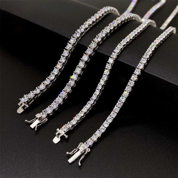 

silver jewelry 925 silver chain 4mm tennis chain mens moissanite tennis chain