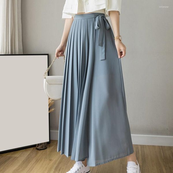 

Women' Pants Spring Korean Ladies Wide Leg Pleated Bowknot Loose Casual High Waist Summer Cool Female Pantalones, Black