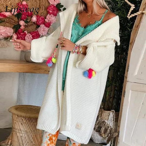 

sweaters autumn winter lapel drape long sweater elegant solid knitted loose cardigan female casual long sleeve sweater coats streetwear, White;black