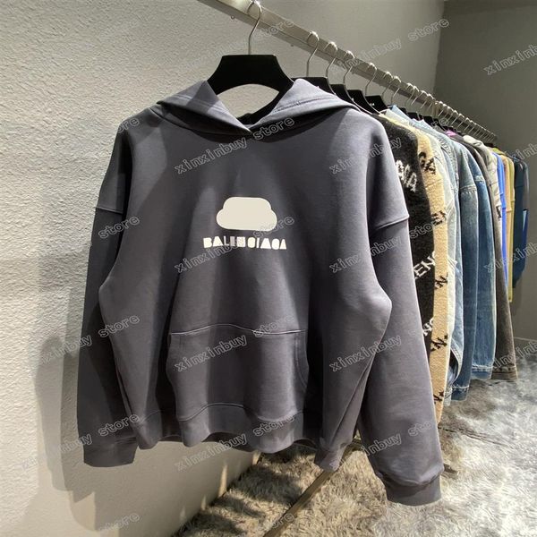 

xinxinbuy men designer sweatshirts destroyed letter paris latch print paris pullover women green red gray black xs-l294g, Black;brown