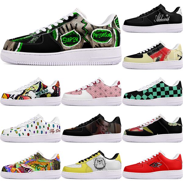 

DIY shoes fashion lovely autumn mens Leisure shoes one for men women platform precious sneakers Classic cartoon graffiti trainers comfortable sports 11769