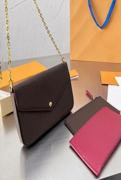 

3pcsset women classic shoulder bag luxury designer handbag pochette felicie bags genuine leather wallet clutch fashion messenger 4200589