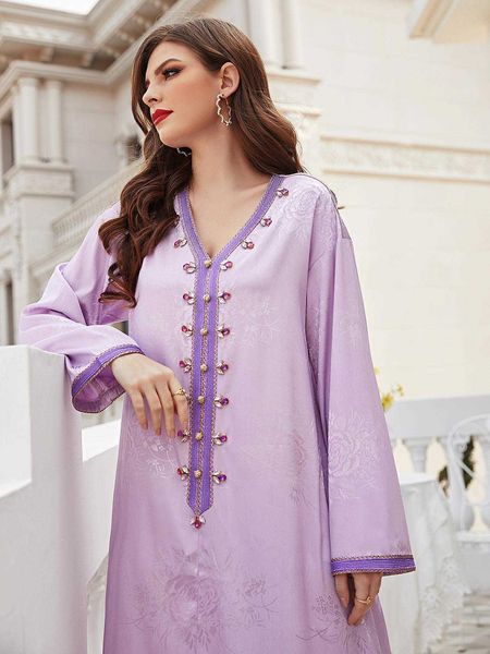 

jacquard hand stitched diamond dress elegant casual light purple, Black;gray