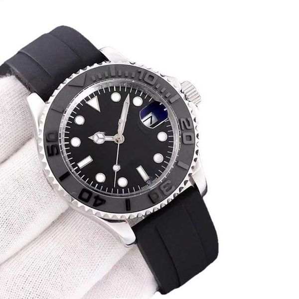 

local warehouse with box mens watches 40mm mechanical automatic watch ceramic bezel sapphire master sports watch glide buckle 2813, Slivery;golden
