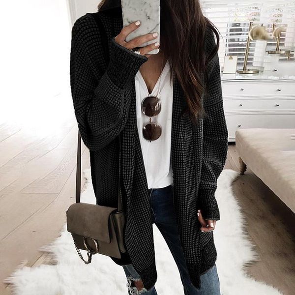 

polos autumn and winter women's new midlength knitted swept women's sweater cardigan, White