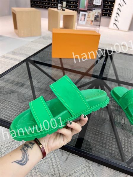 

new leather slide slippers designer flat men summer sandals fashion luxury leisure resort beach, Black