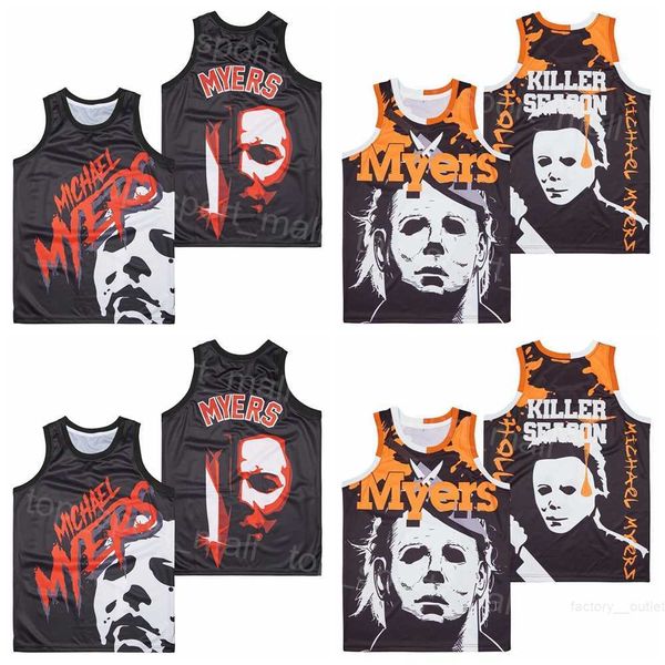

movie basketball killer season jersey film michael mike myers stitched for sport fans college team retro pullover high school breathable tea, Black