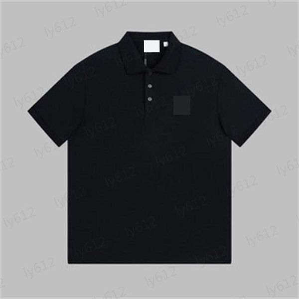 

designer black mens spring summer luxury trend solid color fashion casual loose letter brand printed logo polo short sleeve men clothes tee, White;black