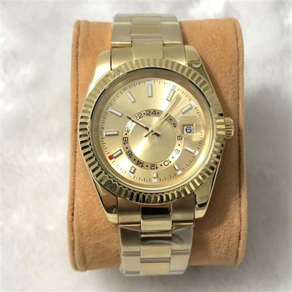 

u1 sky mens automatic watch automatic 2813 movement watches stainless steel 42mm luminous waterproof wristwatches183f, Slivery;brown
