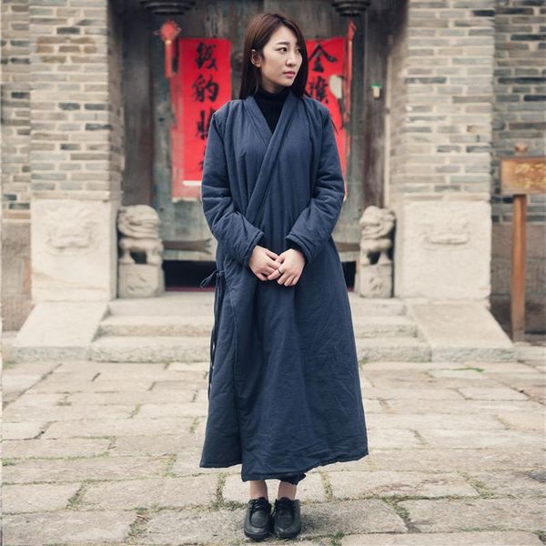 

leather johnature women cotton coats vintage 2020 winter new cotton linen parkas thicken 4 colour loose warm clothes robes casual coats, Black