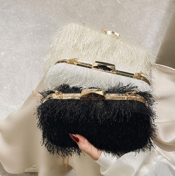 

Outlet lady's shoulder bags 3 colors sweet small fresh and solid color hard box handbags elegant tassel ladies clutch bag minority design buckle women handbag 001#, Black