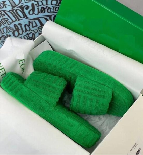 

vintage towel jacquard slippers autumn green platform slide sandals new arrival trendy home el insoor slipper womens wool slide9796720, Black