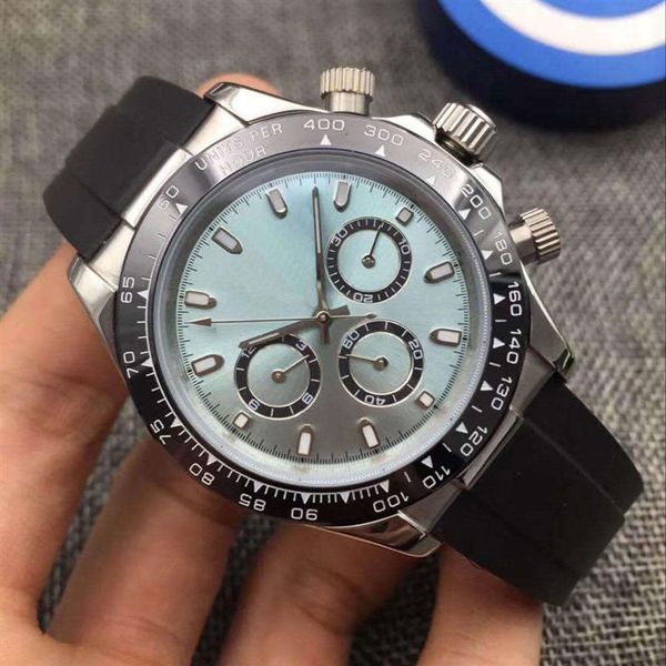 

fashion casual classic men's 40mm automatic mechanical watch rubber watchband folding buckle waterproof men's watch2784, Slivery;brown