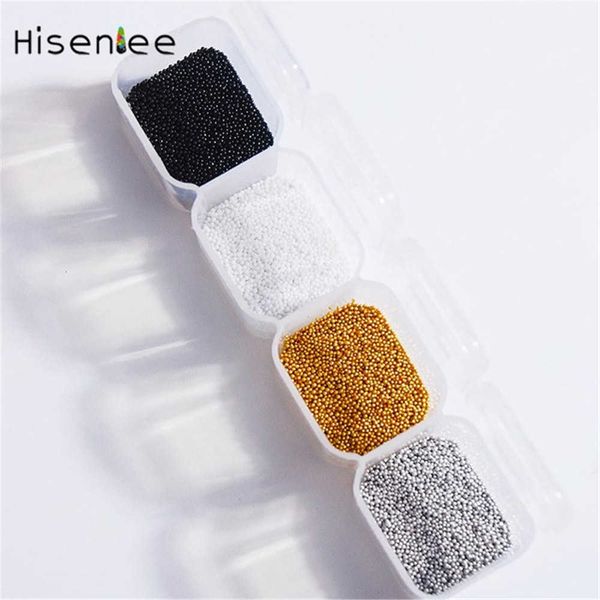 

nail art decorations golden silvery micro all new glass 4 gridbox nail art caviar beads mermaid 3d glass stud design decorations accessory t, Silver;gold
