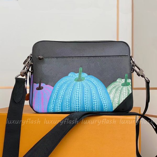 

yk trio men trio messenger bag designer crossbody bags man fashion 2023 summer new pumpkin purses woman cross body shoulder bag leather