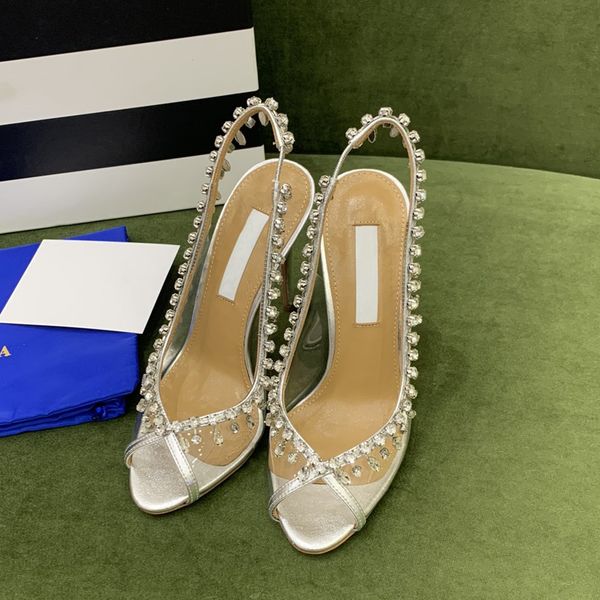 

5a brand designer shoes women's fashion rhinestone high heel sandals pineapple formal shoes vc material open toe high heel shoes aqua s, Black