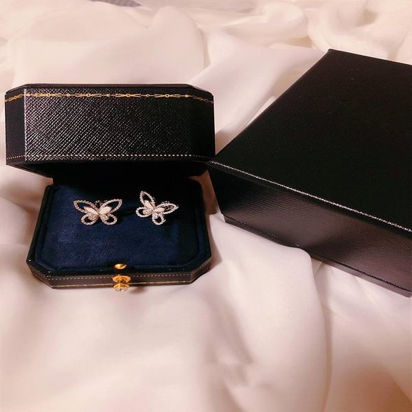 

2022 new women stud fashion jewelry 925 sterling silver princess cut sweet cute white z graff diamond ins popular wedding butt294b, Golden;silver