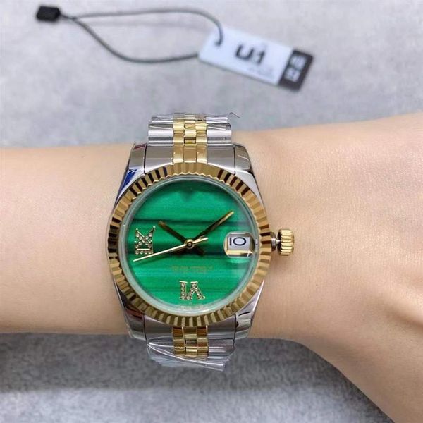 

st9 steel two tone gold green roman limited dial 31mm 116231 278273 automatic mechianical ladies wristwatches jubilee strap sapphi2438, Slivery;golden