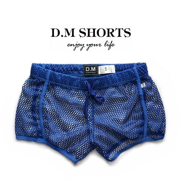 

underpants mens underwear low waist home flat pants mesh breathable thin perspective loose home shorts four corners 230420, Black;white