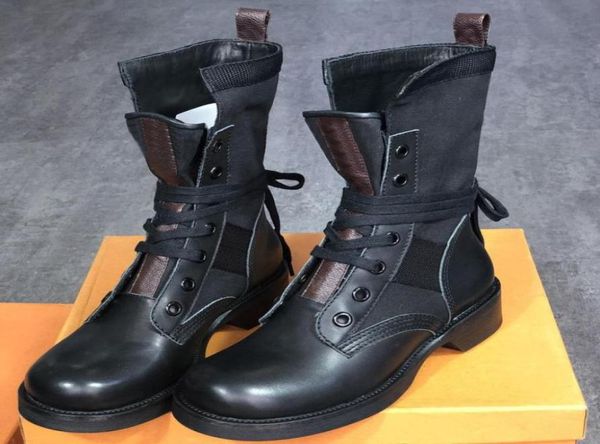 

2020 new metropolis flat ranger combat boots women canvas leather ankle boots winter martin shoes laceup booties 20205146386, Black