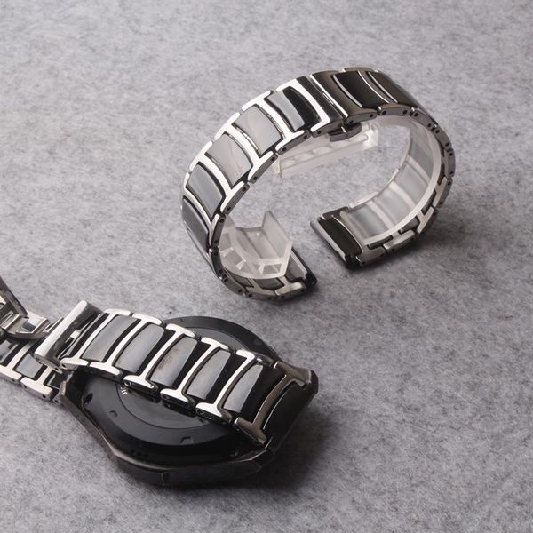 

18mm 20mm 22mm luxury universal ceramic and stainless steel band black with silver men's ladies watch strap bracelet belt wat2209, Black;brown