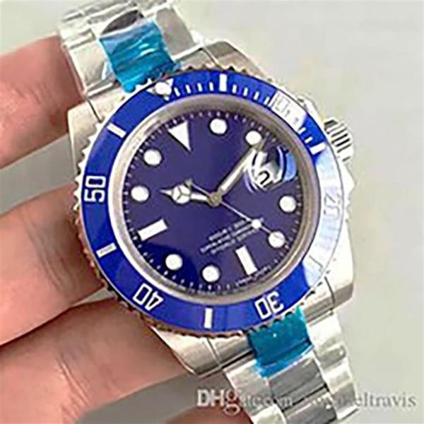 

casual mens watches 40mm sapphire glass anniversary ceramic bezel limited 116400 sub stainless glide lock automatic mechanical men2632, Slivery;brown