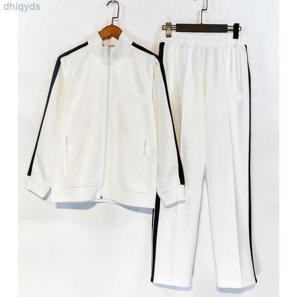 

men mens womens tracksuits sweatshirts suits track sweat suit coats retro casual with white striped side webbing necessary in autumn and win, White;black