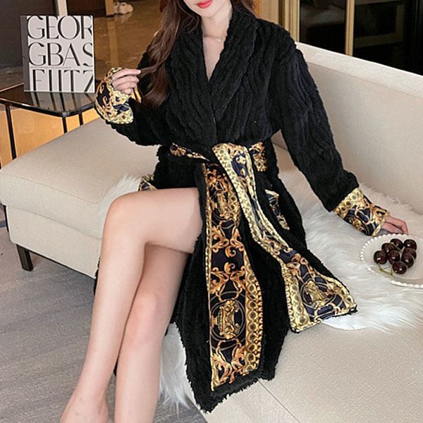

women's trench coats fashion home long men women jacket coat luxury light black white gold printing trend robe wearing windbreaker 2304, Tan;black