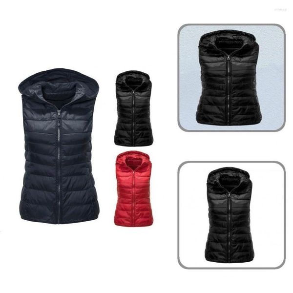 

Women's Vests Women Vest Zipper Winter Waistcoat Cardigan Sleeveless Trendy Soft Lady, White