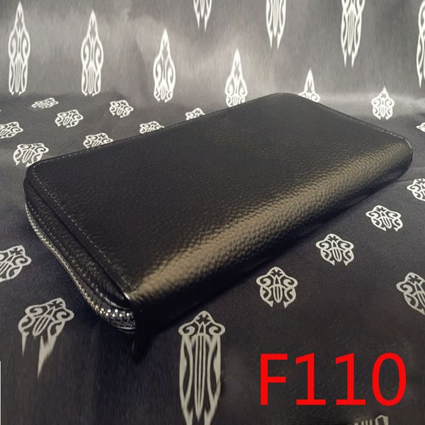 

f110 f112 f114 fashion wallet selection cowhide cross flower zipper personalized fashion letter punk street dance style lover gift, Black
