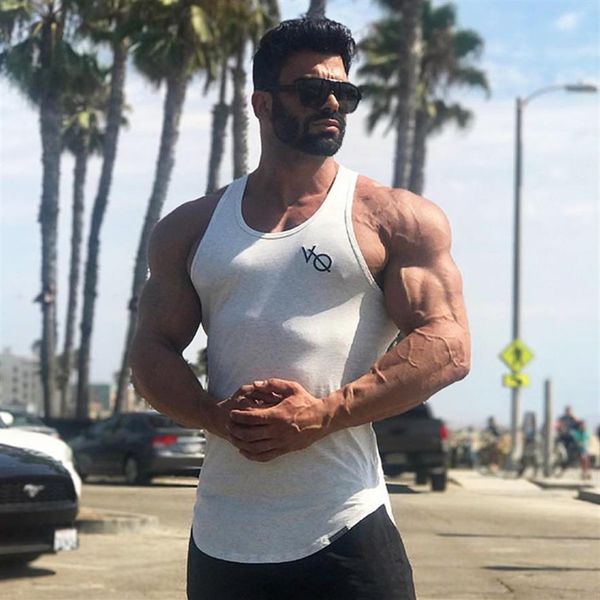 

men tank sleeveless t shirts summer men fitness clothing bodybuilding gyms undershirt casual sporting tank tees290b, White;black