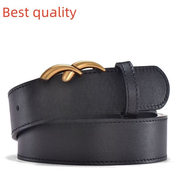 

Belts Designer Belt Womens Mens Belts Fashion Classical Bronze Big Smooth Buckle Real Leather Strap 3.8cm Black Color Matching Gift Box S