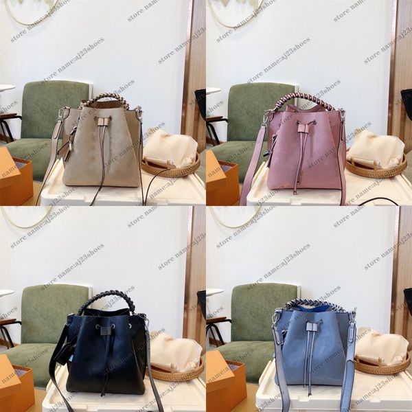 

muria bucket bag perforated leather totes women drawstring crossbody bag long shoulder strap leather designers womens handbag purses