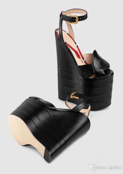 

6cm solid platform gladiator sandals women snake 16cm wedges heels pumps escarpins party wedding shoes mary jane black 018022127