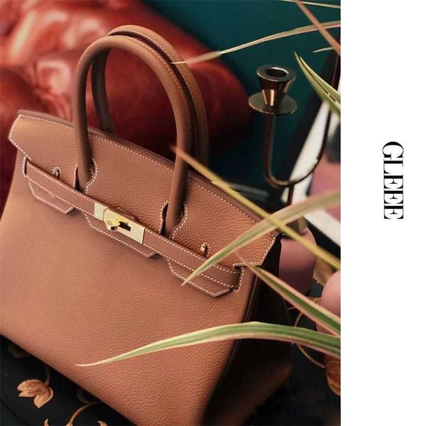 

designer bag herms tote bag shoulder bag crossbody high order genuine leather handbag for women togo lychee pattern layer cowhide handmade w
