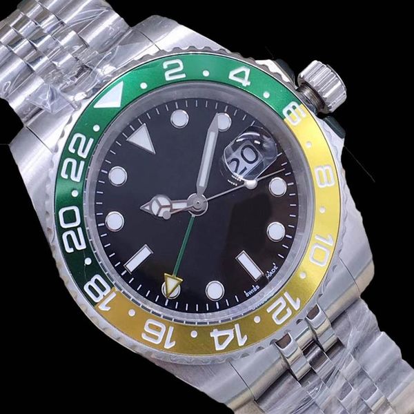 

2021new luxury men's watch 2813 automatic mechanical men's watch sapphire five beads folding buckle men's 2 style o205c, Slivery;brown