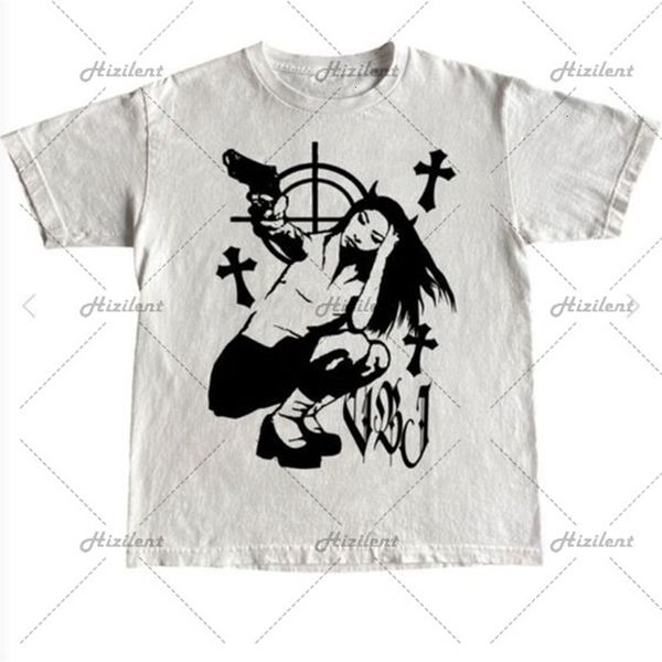 

women s t shirt white crop summer gothic harajuku punk loose men women t shirt casual short sleeve graphics print y2k emo 230420