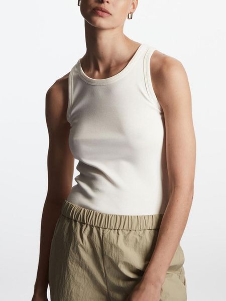 

tanks simple casual women cotton tank 2022 summer new sleeveless oneck casual female slim vest, Black;white