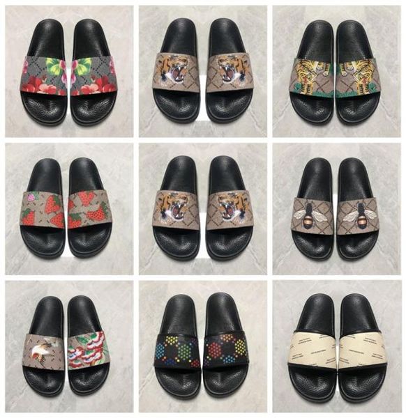 

2021 sandals big size us5 us13 men women flower animals slide summer fashion wide flat slippery slipper with box4582098, Black