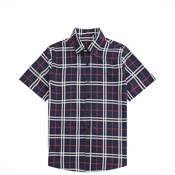 

high-quality designer men's casual shirt men's fashion geometric plaid printed short sleeve lapel business everything aian ssize, White;black