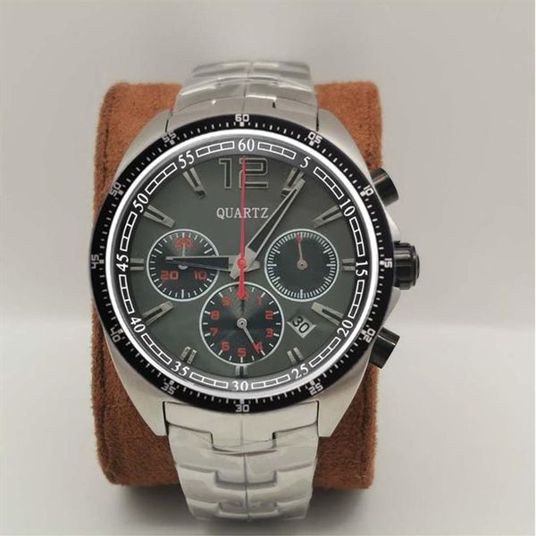 

montre de luxe luxury mens watches chronograph quartz movement f1 wristwatch man ss fashion sport watch relogio masculino male wri275m, Slivery;brown