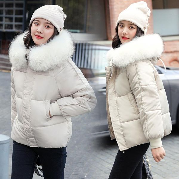 

leather 2022 new winter stand collar cottonpadded coat women 449, Black