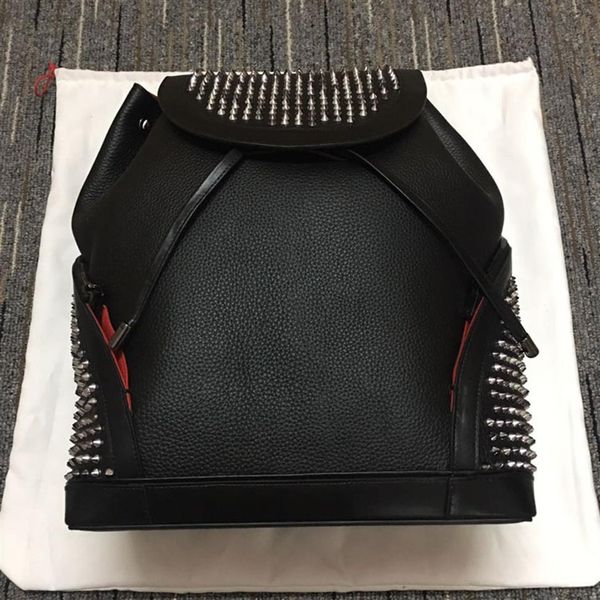 

2021 new fashion backpack lovers school bag fashion handbags studded rivets real leather women men backpack2585