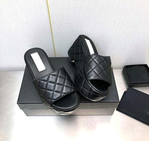 

2023 women039s luxury designer sandals thick sole slippers fashion summer sandals size 35 to 419317942, Black