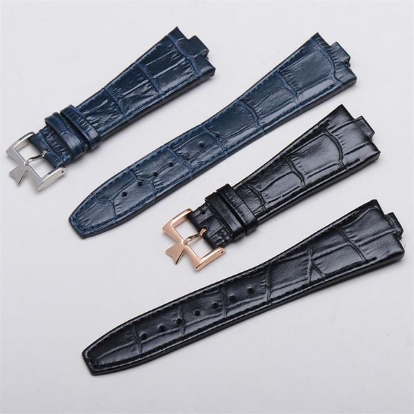 

black dark blue genuine cow leather straps fit for constantin 47660 000g-9829 watch 25mm 9mm lug overseas watchbands bracelet321m, Black;brown
