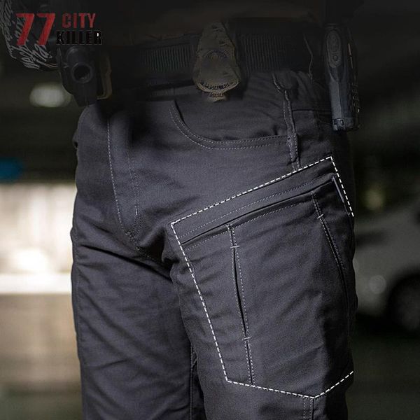 

pants 77city killer tactical pants men ix8 military waterproof wearresistant trousers cargo city commute multipocket mens joggers, Black